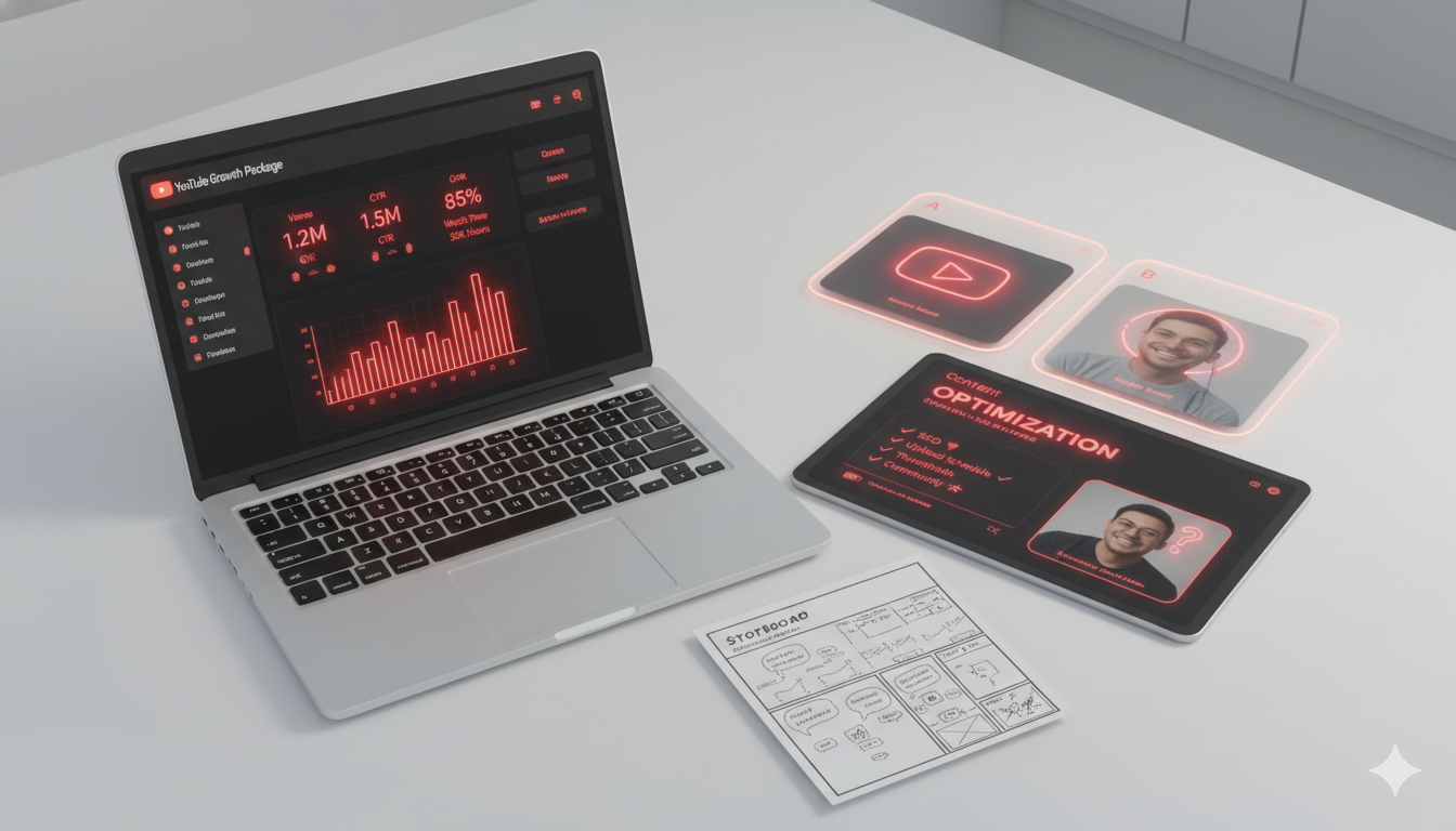 Inhalte des YouTube Pakets als Mockup